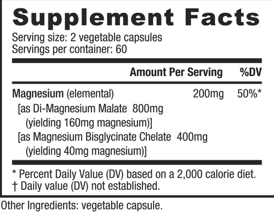 NutraBio Reacted Magnesium 120 Vegetable Capsules