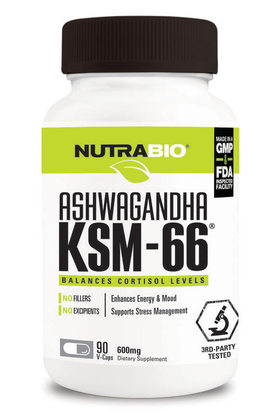 NutraBio Ashwagandha KSM-66 90 Capsules