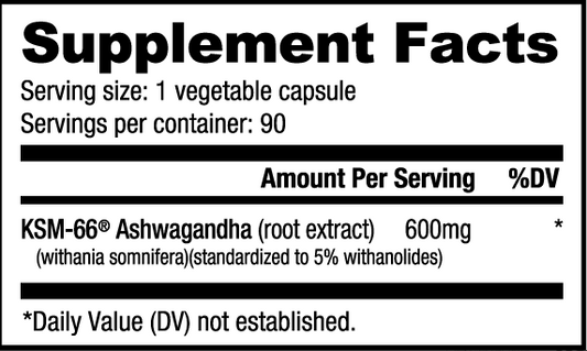 NutraBio Ashwagandha KSM-66 90 Capsules