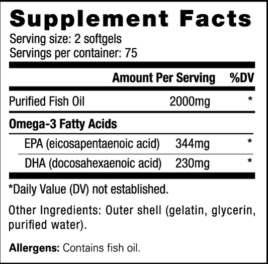 NutraBio Omega 3 Fish Oil 150 Softgels