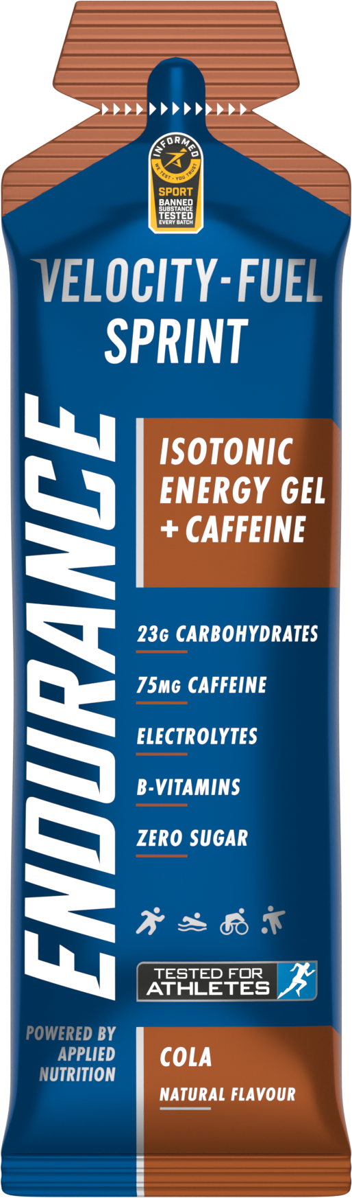 Applied Nutrition Velocity ENDURANCE ISOTONIC ENERGY GEL SPRINT (w/Caffeine)(Box of 20) (HALA)