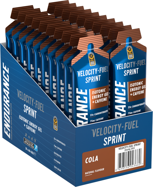 Applied Nutrition Velocity ENDURANCE ISOTONIC ENERGY GEL SPRINT (w/Caffeine)(Box of 20) (HALA)