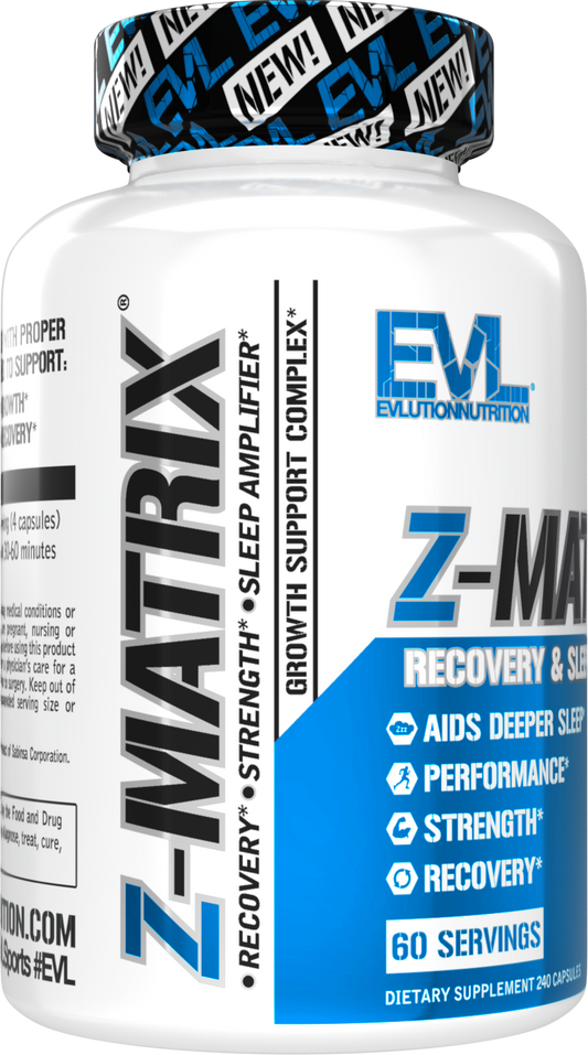 Evlution Nutrition Z-Matrix ZMA 60 Servings Deep Sleep Muscle Recovery Boost Performance
